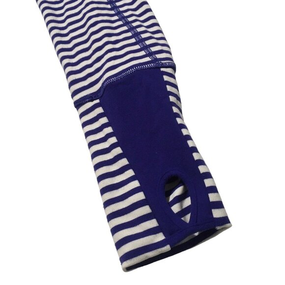 Lululemon In Stride Jacket Pigment Blue White Narrow Bold Stripe Women Size 4 - Picture 8 of 16